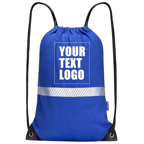 AYKRM Customized Blue Drawstring Backpack Bag work Sackpack logo - color: Blue-logo