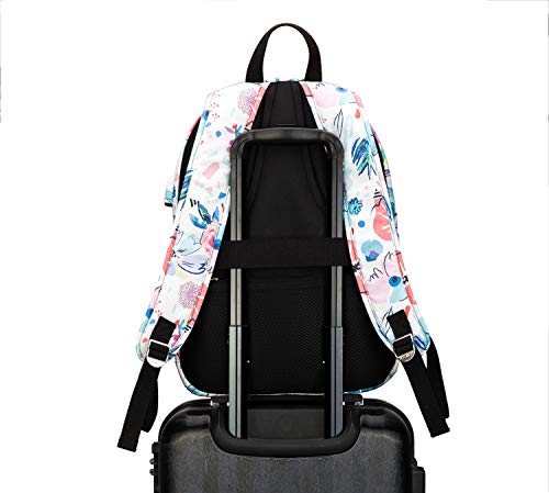 Kinmac Water Resistant Laptop Travel Outdoor Backpack with USB Charging Port for 13 inch 14 inch and 15.6 inch Laptop (Flowers) - color: Flowers