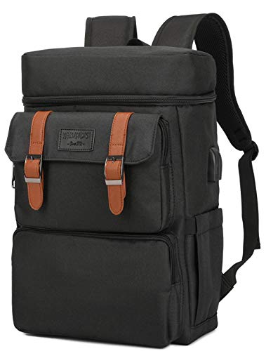 YALUNDISI Vintage Backpack for Men Women Laptop Backpack Bookbags College Backpack 15.6inch - color: Black