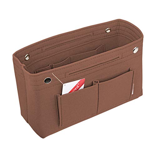 Vercord Felt Purse Tote Organizer Insert Divider Inside Handbag for Women Medium Coffee - color: B-medium-coffee