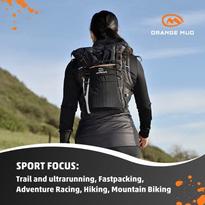 Orange Mud Adventure Pack 12L 3.0 – Black Hydration Backpack with 2 L Bladder Included – Trail Running, Adventure Racing, Hiking & MTB Gear Pack - color: Black, size: 12L, style: With Trekking Pole Hardware
