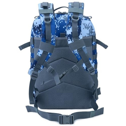 45L Military Tactical Backpack for Men & Women Bug Out Bag Assault pack Molle Daypack Hiking Trekking Rucksack(Navy Digital) - color: Navy Digital
