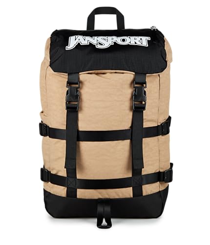 JanSport Skip Pack Backpack – 28L Capacity, Fits 13.5" Laptop, Large Main Compartment, Side Water Bottle Pocket – Ideal for Work & Travel, Travertine - color: Travertine