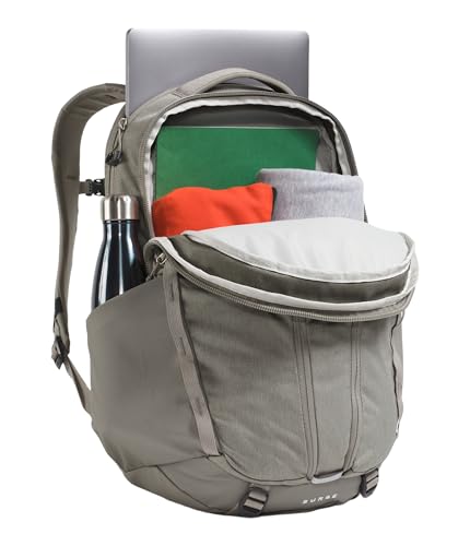 The North Face Women's Surge Commuter Laptop Backpack - Everyday Travel Bag, Laptop Sleeve, Water-Repellent, Stone Slab Light Heather/Stone Slab, One Size - color: Stone Slab Light Heather/Stone Slab