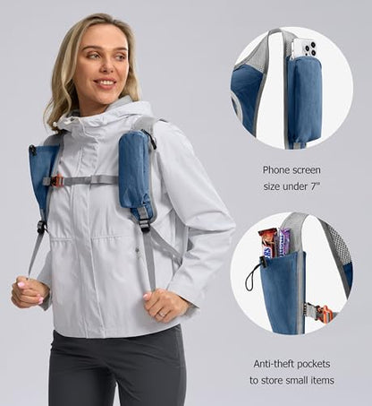 Uselike 10L Small Hiking Backpack Travel Daypack Lightweight Packable Back Pack for Women Men(Navy Blue) - color: Navy Blue