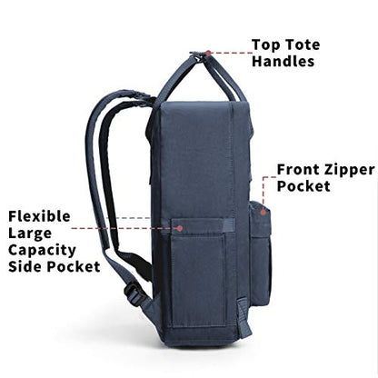 KALIDI Casual Laptop Backpack 15 Inches Classic Camping Rucksack Travel Outdoor Square Daypack College Hiking Gym Bag, Grey Blue - color: Grey Blue