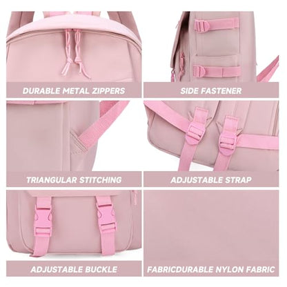 GAEKEAO Classical Basic Travel Backpack for Women and Men Lightweight Travel Workout Sports Backpack Casual Daypack, Pink - color: A04 Pink