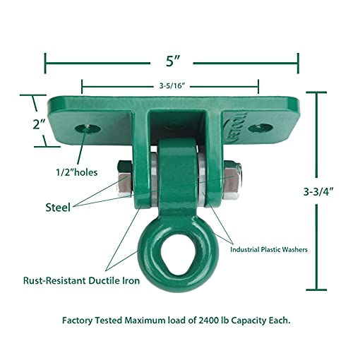 BETOOLL Heavy Duty Swing Hanger Set 10000 lb Capacity for Indoor Outdoor Playground Swing Sets Pack of 4 Green - color: Green 4pcs