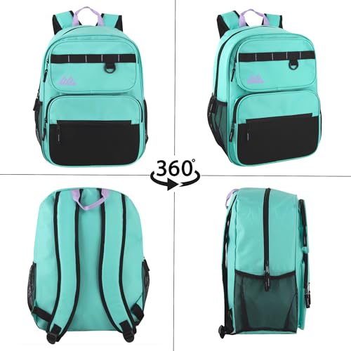 Summit Ridge Travel Backpack for Men and Women, Spacious Work Daypack with Water Bottle Pockets (Mint Green) - color: Mint Green