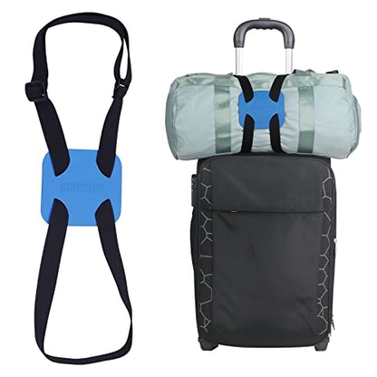 Luggage Straps Bag bungees, Luggage Strap High Elastic Hands-Free Travel Suitcase Strap,Adjustable and Portable Belt Luggage Strap for Suitcases(Blue) - color: BLUE