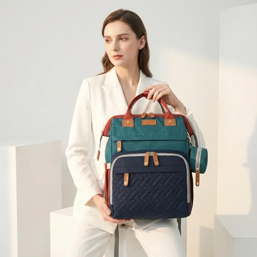 Diaper Bag Backpack with Changing Station, Waterproof for Travel, RGB - color: Green-blue-red