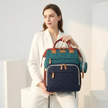 Diaper Bag Backpack with Changing Station, Waterproof for Travel, RGB - color: Green-blue-red