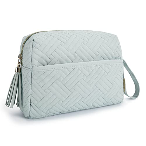BAGSMART Makeup Bag, Cosmetic Bag for Purse,Travel Make Up Pouch,Water-resistant Toiletry Bag Elegant Roomy, Makeup Accessories Organizer, Light Blue - color: Ⅳ-Light Blue