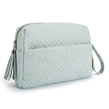 BAGSMART Makeup Bag, Cosmetic Bag for Purse,Travel Make Up Pouch,Water-resistant Toiletry Bag Elegant Roomy, Makeup Accessories Organizer, Light Blue - color: Ⅳ-Light Blue