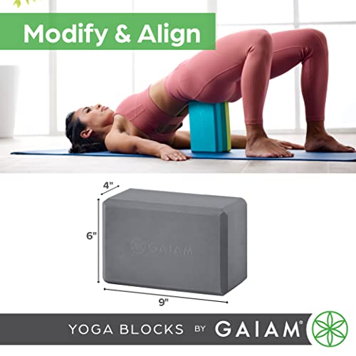 Gaiam Yoga Block - Supportive Latex-Free Eva Foam - Soft Non-Slip Surface with Beveled Edges for Yoga, Pilates, Meditation - color: Indigo Ink, style: 1 Block