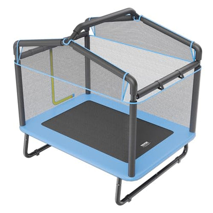 VEVOR 6FT Trampoline 72" Indoor/Outdoor Trampoline, Mini Trampolines with Safety Enclosure Net, Gymnastics Bar, Hammock, Recreational Trampoline Birthday