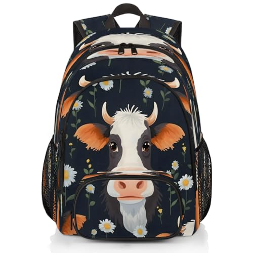 Floral Cow Laptop Backpack for Women Men, Work Computer Backpacks, 18.3 Inch Large Computer Nurse Teacher Bags Travel Casual Daypack - color: Multicolor 2