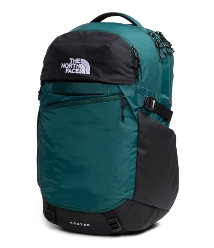 The North Face Router Everyday Laptop Backpack - Daypack, Water Repellent, Laptop Sleeve, Reflective Details, Pacific Teal/TNF Black, One Size - color: Pacific Teal/Tnf Black, size: One Size