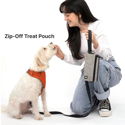 Cleverpup Porter 2-in-1 Dog Gear Backpack – Premium Dog Travel Bag with 10 Pockets, Zip-Off Treat Pouch, Leash Clip, Waterproof Pockets & Water Bottle Holder – Weekend, Hiking, Camping, Heather Grey - color: Heather Grey
