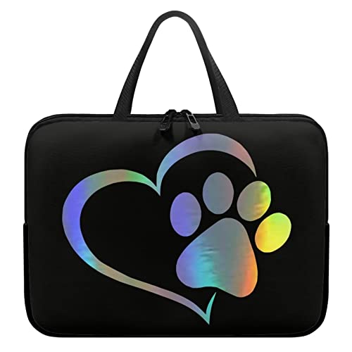 10 Inch Cute Dog Paw Laptop Sleeve, Protective Tablet Case with Handle, Computer Bag Carrying Case Portable Neoprene Notebook Cover Messenger Briefcase for Travel/Business/School/Men/Women - color: Cute Dog Paw, size: 10 Inch