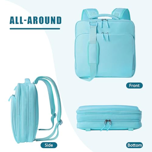 3 Ring Zipper Binder Bag with Detachable Backpack Straps, 500 Sheet Capacity, Multi-Pocket File Folder, Fits 14’’ Laptop & Tablet，Portable All-in-One Organizer for Office