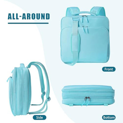 3 Ring Zipper Binder Bag with Detachable Backpack Straps, 500 Sheet Capacity, Multi-Pocket File Folder, Fits 14’’ Laptop & Tablet，Portable All-in-One Organizer for Office