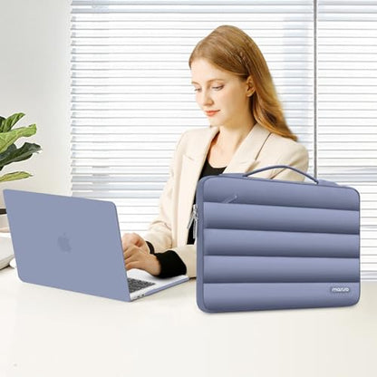MOSISO Compatible with MacBook Air 15 inch Case M5 2026 M4 2025 M3 2024 M2 2023 A3448 A3241 A3114 A2941, Plastic Hard Shell Case&Puffy Sleeve Bag&Keyboard Skin&Webcam Cover&Screen Film, Lavender Gray - color: Lavender Gray