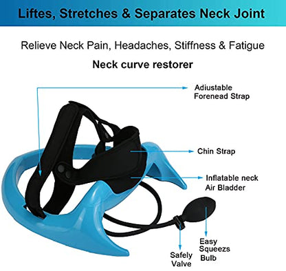 ECOGUN Posture Neck Exercising Cervical Spine Hydrator Pump - Relief for Stiffness, Restores Neck Curve - color: Blue