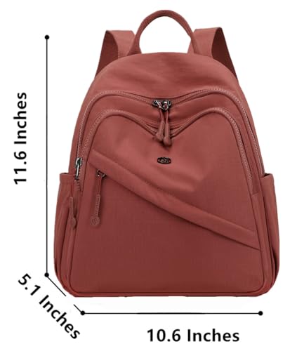 Mini Backpack Purse for Women Lightweight Nylon Casual Bag Small Daypacks for Work Travel (C Wine Red) - color: C Wine Red
