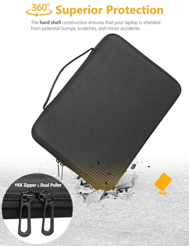 HYZUO 15-16 Inch Hard Shell Case Laptop Sleeve for MacBook Pro 16 M5/M4/M3/M2/M1 Pro/Max A3428 A3429 2026-2019, MacBook Air 15 M5/M4/M3/M2 2026-2023, 15" Surface Laptop, Razer Blade 15, Black - color: Black, size: 15-16 Inch