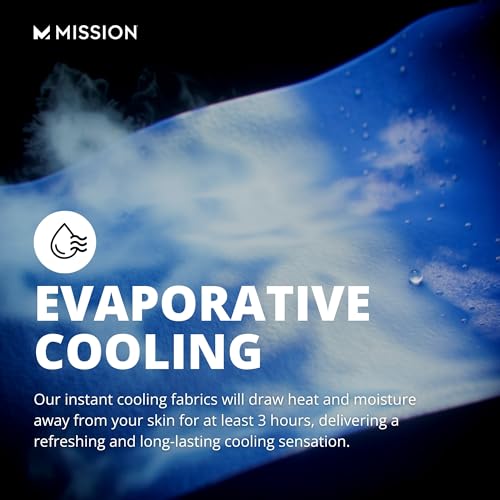 MISSION Max Plus Cooling Towel- Soft, Durable Microfiber - Cools Up to 3 Hours - UPF 50 Sun Protection - Machine Washable - color: Mission Blue