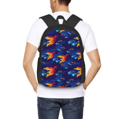 Sturdy Polyester Shoulder Pack Blue Red Fire Truck, Anti Theft Spacious Camping Rucksack Casual Daily Bag for Men Women Fitness Outdoor Activity - color: Design (579)