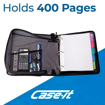 Case-it Workstation Zipper Binder | 2-Inch O-Rings | LT-117 Black - color: D Black / Multi, size: 1 Pack