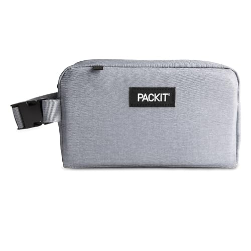 PackIt Freezable Snack Box, Gray Fog, Built with EcoFreeze Technology, Collapsible, Reusable, Zip Closure with Buckle Handle, Designed For Work Snacks, Fresh Snacks On the Go, Adults, and All Ages - color: Gray Fog