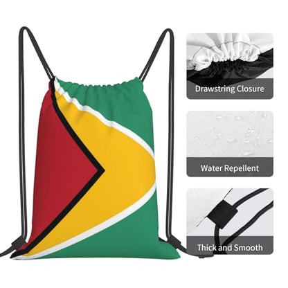 Guyana Flag Drawstring Bag Sport Gym Backpack Beach Travel Sack Draw String Yoga Bag For Men Women - color: Guyana Flag