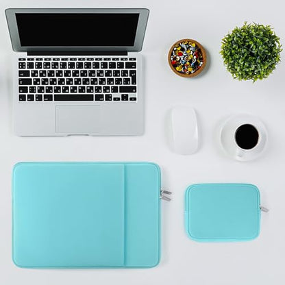 RAINYEAR 13 Inch Laptop Sleeve Compatible with 13.3" MacBook Air/Pro M1 M2 M3 M4 M5 A3449 A3240 A3113 A2681 A2338 Case Cover Bag with Front Pocket Accessories Pouch (Blue) - color: Blue, size: 13"