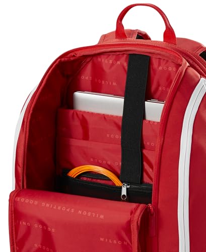 WILSON 2025 Super Tour Red Tennis Racket Bags - size: Backpack - Holds up to 2 Rackets