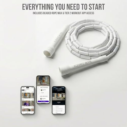 Pro-Grade Beaded Jump Rope for Beginners - color: White