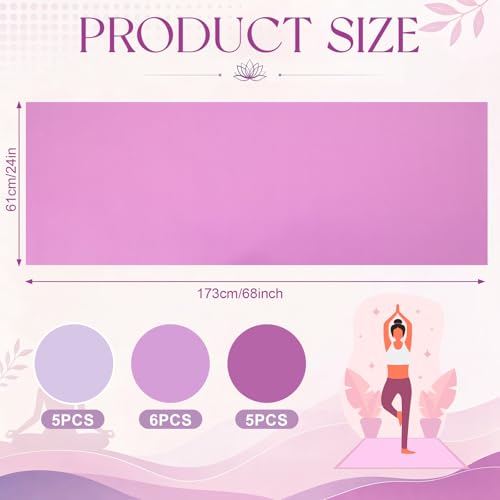 3 mm Thick Yoga Mat Bulk, Non Slip Exercise Workout Fitness Pad for Women Men, Gym Home Yoga Pilates, Easy to Clean, Sturdy PVC - color: Purple Series Color