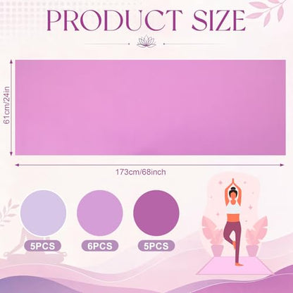 3 mm Thick Yoga Mat Bulk, Non Slip Exercise Workout Fitness Pad for Women Men, Gym Home Yoga Pilates, Easy to Clean, Sturdy PVC - color: Purple Series Color