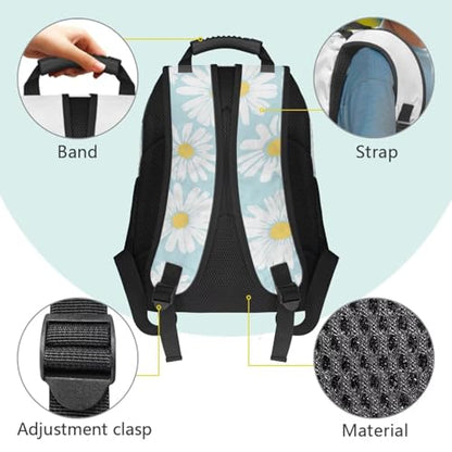 Breathable Comfort School Backpack for Teen Boys & Girls - Daisy Anime Style Print 17 Inch Laptop Backpack with Mesh Back Panel & Padded Shoulder Straps for Heavy Textbook Carrying - color: Daisy Anime Style Print