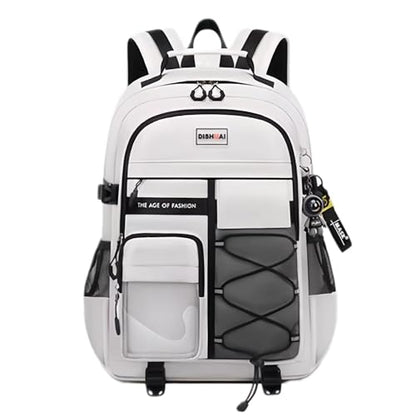 Durable Lightweight Waterproof Backpack, Travel Backpack, College School Backpack for Men and Women, Includes a Fashion Keychain, Grey | PM2275
