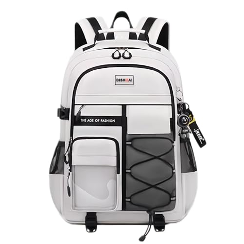 Durable Lightweight Waterproof Backpack, Travel Backpack, College School Backpack for Men and Women, Includes a Fashion Keychain, Grey | PM2275