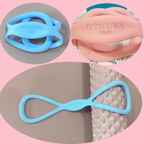 Resistance Bands with Handles,Figure 8 Resistance Band Elastic Fitness Bands Exercise Band for Home Yoga Gym Workout - color: Blue-25LB