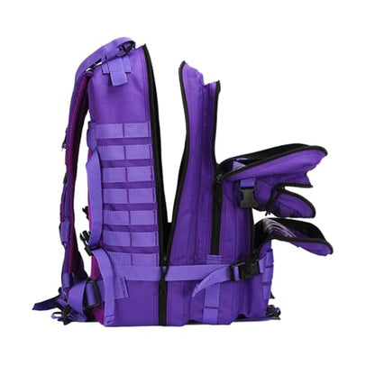 45L Military Tactical Backpack for Men & Women Bug Out Bag Assault pack Molle Daypack Hiking Trekking Rucksack(Purple) - color: Purple