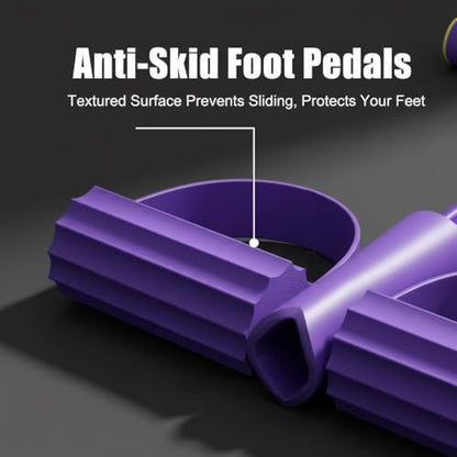 Pedal Resistance Bands with Handles, Multifunction Tension Rope for Arm, Leg, Waist and Shoulder Training - color: Purple