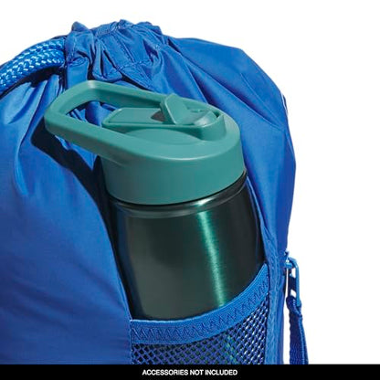 adidas Alliance Sackpack – Drawstring Backpack for Sports, Small Gym Bag, Ray Blue/White/3, OSFA - color: Ray Blue/White/3