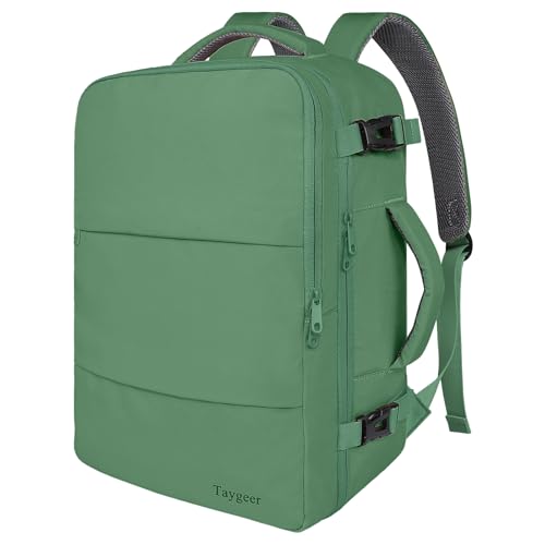 Taygeer Travel Backpack for Women, Carry On Backpack with Water Bottle Pocket & Shoe Pouch, TSA 15.6" Laptop Back Pack Flight Approved, College Gym Bag Casual Daypack for Weekender Business Hiking - color: Peridotgreen, size: Large