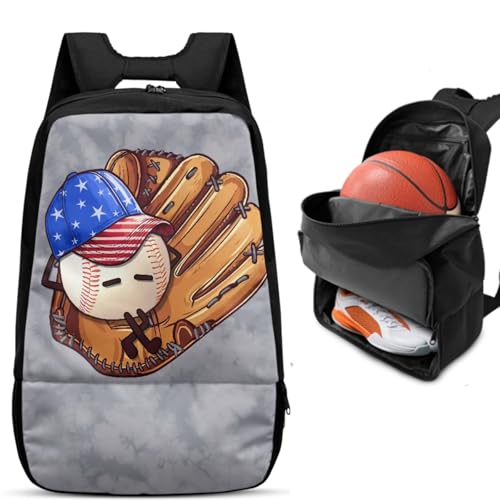 Basketball Backpack With Separate Ball Compartment And Shoes Fit Basketball Volleyball Football - color: Cute Baseball