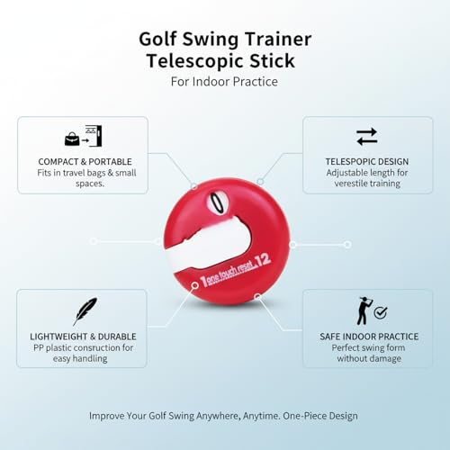 Telescopic Golf Swing Trainer Stick for Indoor Practice - Portable Compact Training Aid
